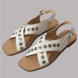 THE KYLIE WHITE | STUDDED CROSS BAND SANDAL